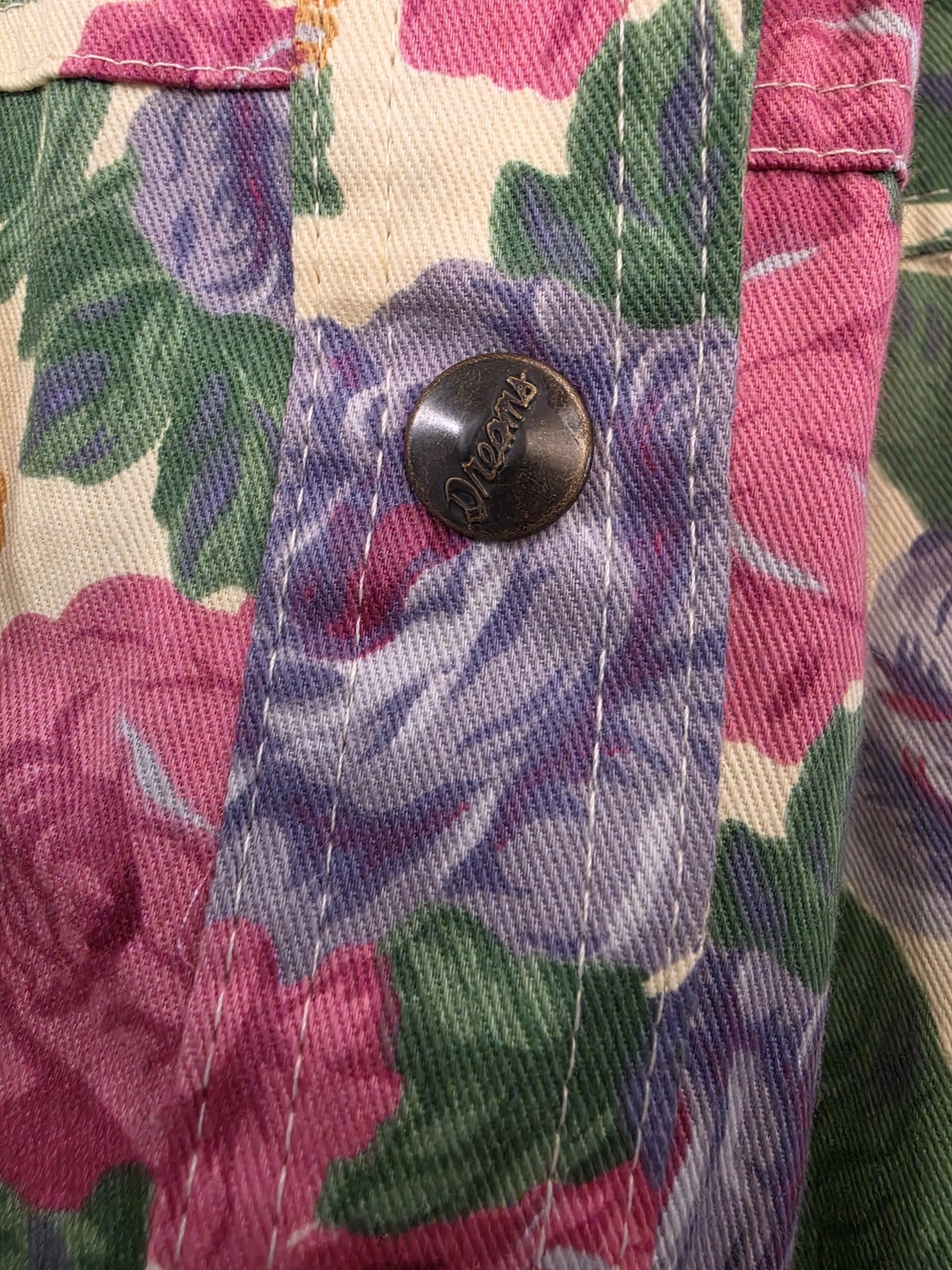 80's NWT 100% Cotton VTG Floral Jumpsuit Sz L - Picture 9 of 16